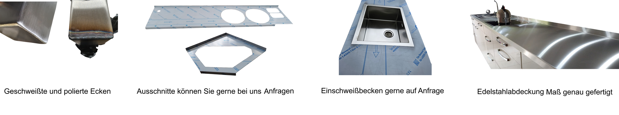 Edelstahl Küchenarbeitsplatten individuelle Fertigung